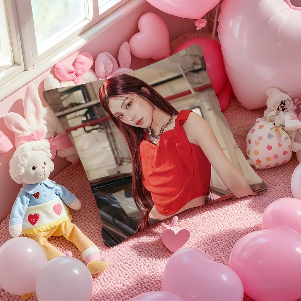 Горячая певица I-ITZY Y-Yeji Наволочка Мягкая Плюшевая Ткань Двусторонняя Печатная Наволочка для Подушки Теплая Зимняя Подушка для Дивана 30cmx30cm