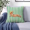 Vacation Dachshund Print square Jacquard Pillow Cover for Sofa Office Waist Cushion Cover Home Decorative Pillowcase