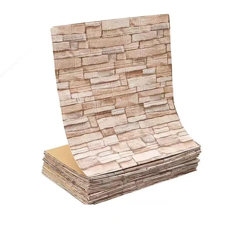 

70cmx1/5/10m 3D Wallpaper Decoration Self-adhesive Antique Foam Brick Wallpaper Living Room Bedroom Waterproof 3d Wall Sticker 70CMX1M светло-желтого