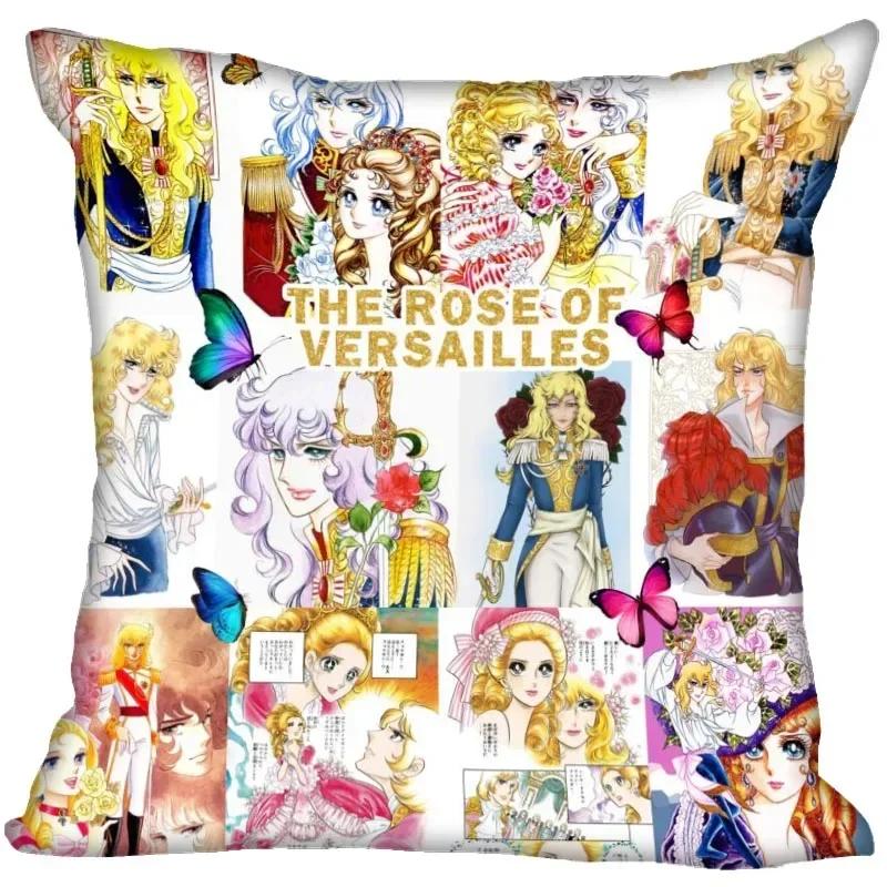 Anime The Rose Of Versailles Pillow Case For Home Decorative Satin Pillows Cover Invisible Zippered Throw Cushions Cover 1007