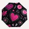 1pc Heart Flowers Pattern Automatic Umbrella Portable Home Essential Umbrella, Iron Umbrella Structure Suitable for All Seasons Yy251123117