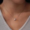 Moissanite Pendant Necklace for Women, Real 925 Silver Chain Solitaire Pendant Jewelry Gifts 1CT 2CT