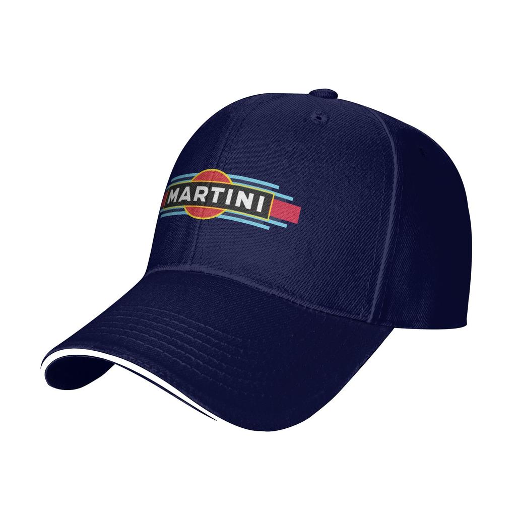 Fashion Martini Racing Stripes Curved Brim Baseball Cap Fishing And Camping Hats For Women