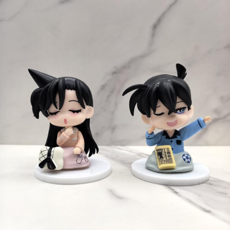 8pcs Detective Conan Cloth Ball Series Anime Figure Shinichi Kudo Mouri Lan Kaito Kuroba Furuya Rei Model Kids Christmas Gifts