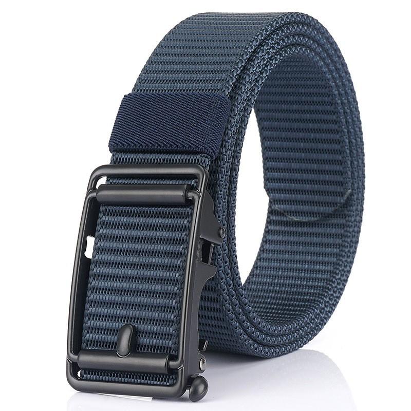 2020 3.5CM Automatic Buckle Nylon Belt Casual Business Canvas Men's Pants