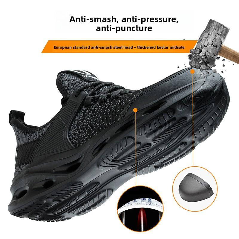 Men's Safety Shoes Steel Toe Men's Sneakers Anti-smash Anti-puncture Work Shoes Working Footwears Slip-Resistant Breatheable