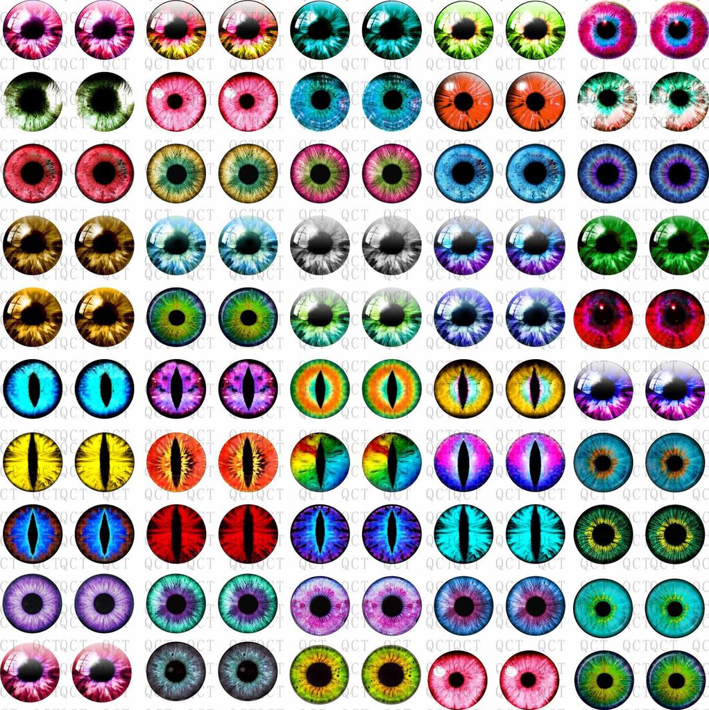 50Pcs 681012Mm Doll Glass Eye Round Dragon Cat Eyes In Pairs Flatback Cabochons Decoration Keychain Diy Accessories