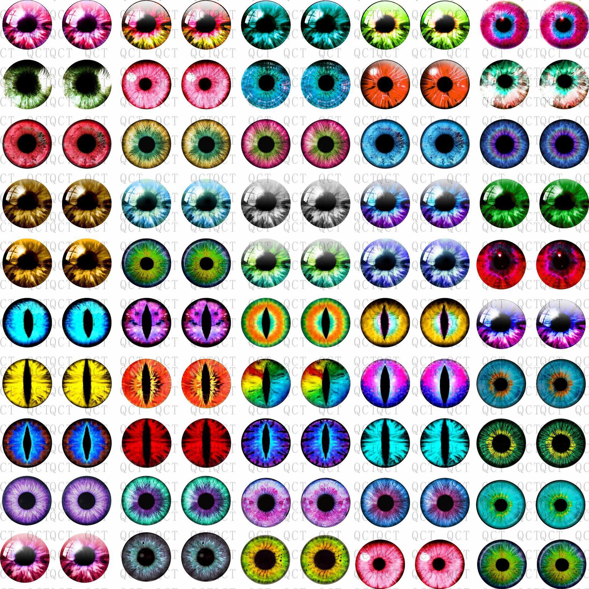 50 Stuks 681012 Mm Poppen Glazen Ogen Rond Draak Kat Ogen In Paren Platte Achterkant Cabochons Decoratie Sleutelhanger Doe-het-zelf Accessoires 10mm
