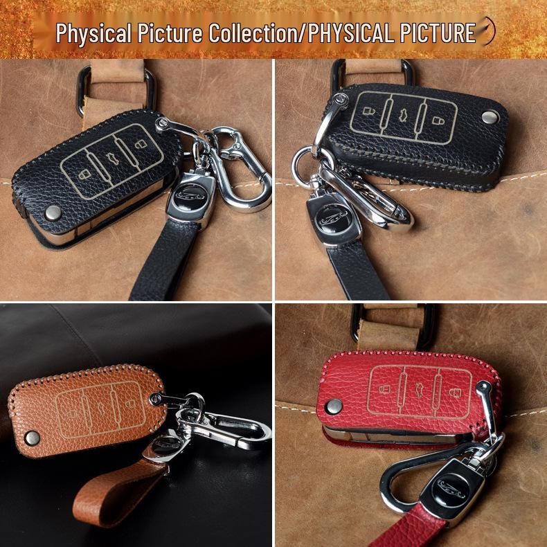Real Leather Case for Modified Folding Keys: Compatible with Xiongbing Kia, Honda, Toyota, Iron General Remotes