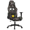 Gaming Chair with Massage Function and Footrest Black Camouflage Fabric