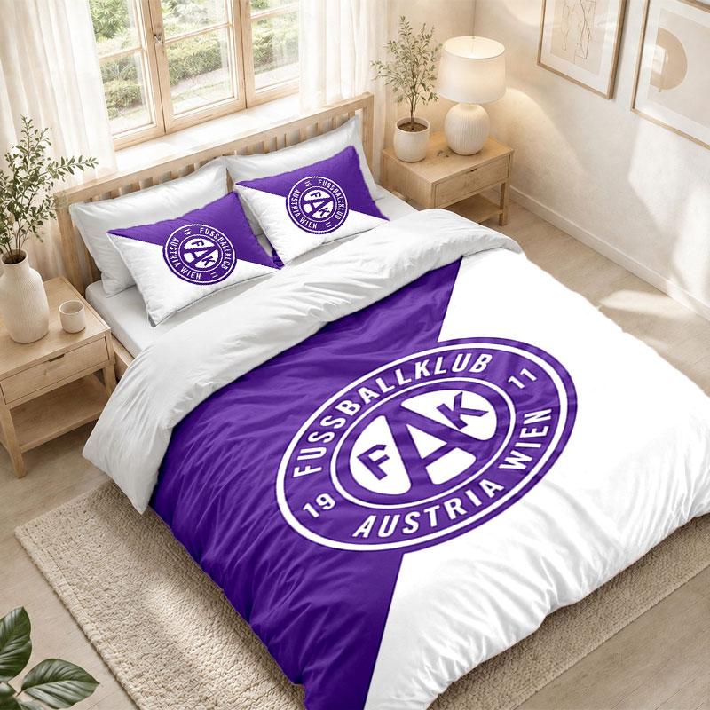 Bedding Set 1 Duvet Cover 2 Pillowcases Austria Wien FC Print Bedroom Home Decoration