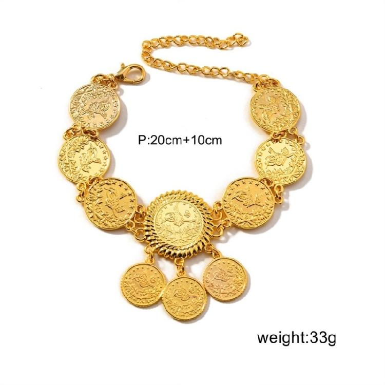 Coin Shape Ankle Bracelet with Adjustable Length Fashion Jewelry Ankle Ornament Alloy Texture Suitable for Any Occasion