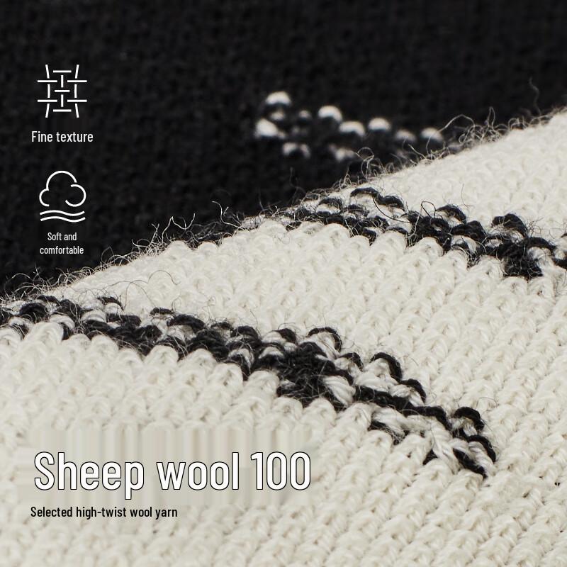 Less 2024 Autumn Merino Wool Short Sleeve Pullover Sweater