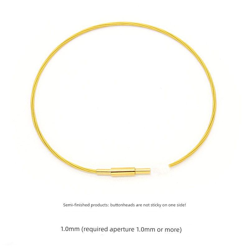 

Многожильный мягкий стальной трос, ремешок для переноски, носимый 3D золотой браслет с бусинами на удачу, водонепроницаемый стильный золотой браслет, женские полуфабрикаты 0cm Gold 1.0mm (semi-finished)