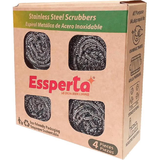 Stainless Steel Scrubber Set, Metal Sponge, Stainless Steel Scouring Pad, Stainless Steel Pads, Pack of 4
