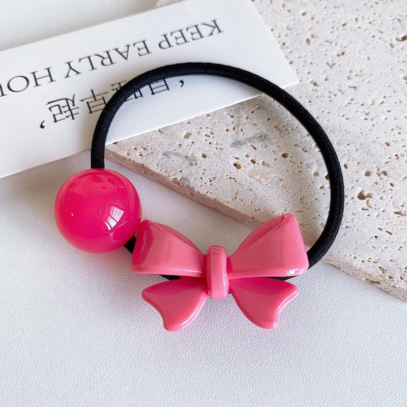 Cute Bowknot Rubber Band Fashion High Elastic Hairband Headband For Women Ponytail Hair Ring Loop Hair Accessories Girls Headwear