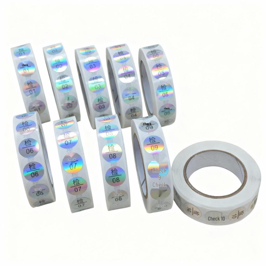 Transparent Self-Adhesive QC Pass Label - Round Laser Quality Inspection Sticker
