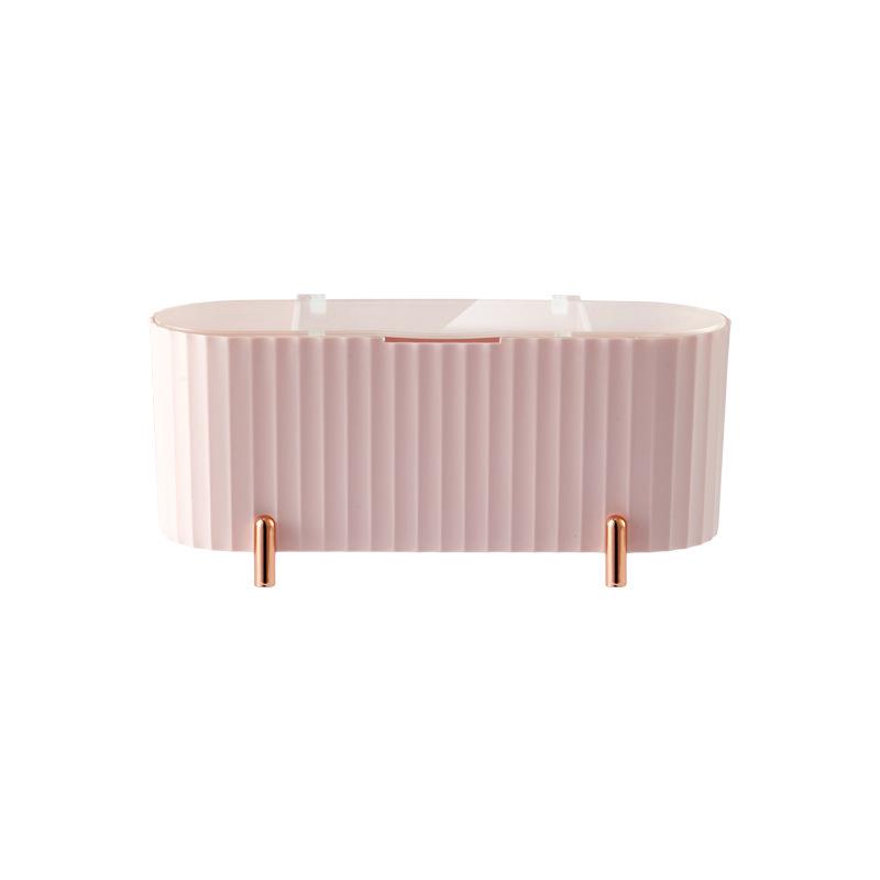 Transparent Dustproof Cosmetic Organizer: Cotton Swab, Makeup Remover, Sponge, Lipstick Storage Box with Lid.