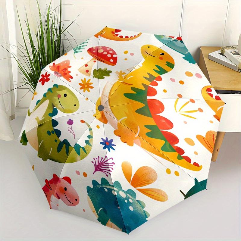 

Dinosaur Pattern Theme 8 Bone Hand Automatic Folding Umbrella, Compact and Portable Design, A Perfect Gift for Birthday, Christmas or Busine