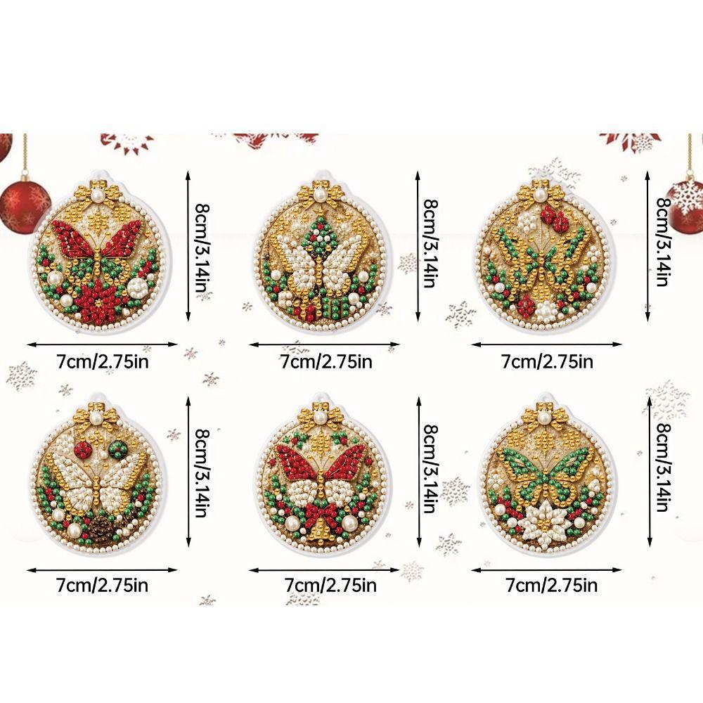 12pcs Christmas Hanging Ornaments Acrylic Board Rhinestone Decoration Set Fireplace Wreath