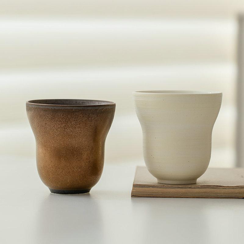 Rust Glaze Gourd Shape Ceramic Cup High Aesthetic for Tea Coffee Water Home Office Personal Use Unique Gift