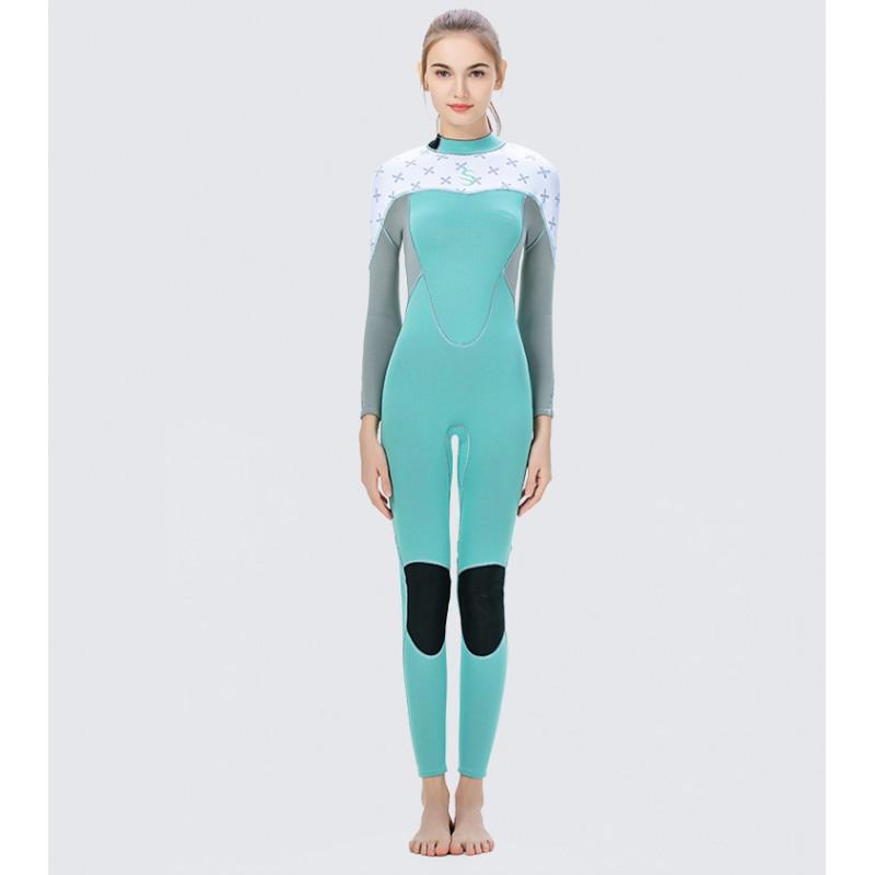 Diving Wetsuit Women 2mm Full Body Long Sleeve UV Protection Warm Surfing Suit Winter Fall Use