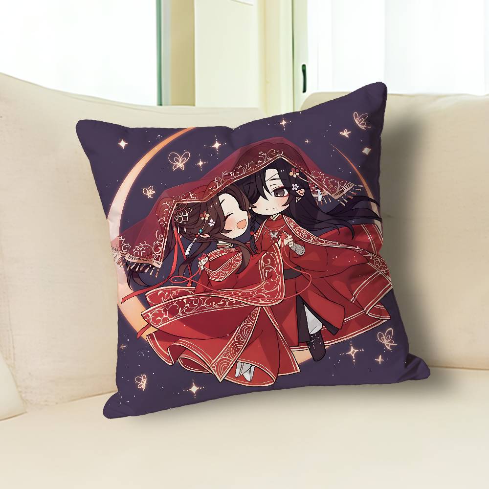 H-Heaven Officials Blessings Anime Celebrity Merchandise All-Match Printed Pillow Case Sofa Car Office Room Decoration Protector