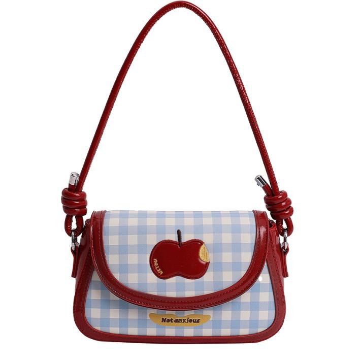 Cartoon Embroidered Hand Carry Small Square Bag 2025 Summer New Korean Version Fashion Versatile Casual Shoulder Bag Feeling Messenger Bag