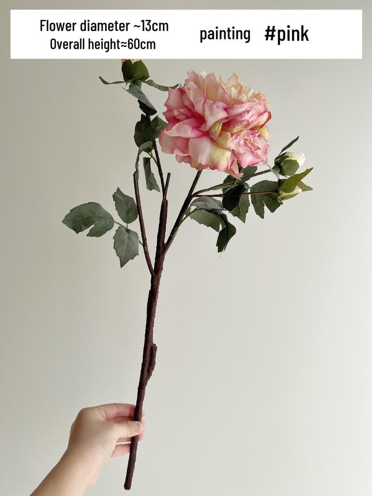 High-Quality Burnt Edge Silk Peony - Artificial Flower for Home Decor & Photography