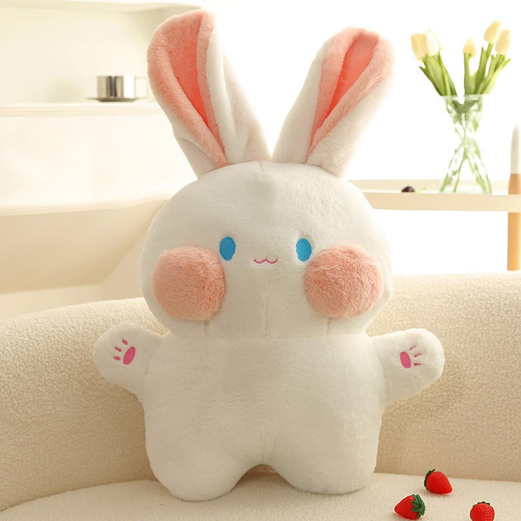 Hase Plüschtier Niedlich Weich Lieblich Umarmen PP Baumwolle Hase Kissen Spielzeug für Mädchen Kinder Kinder Weiß 15.7in