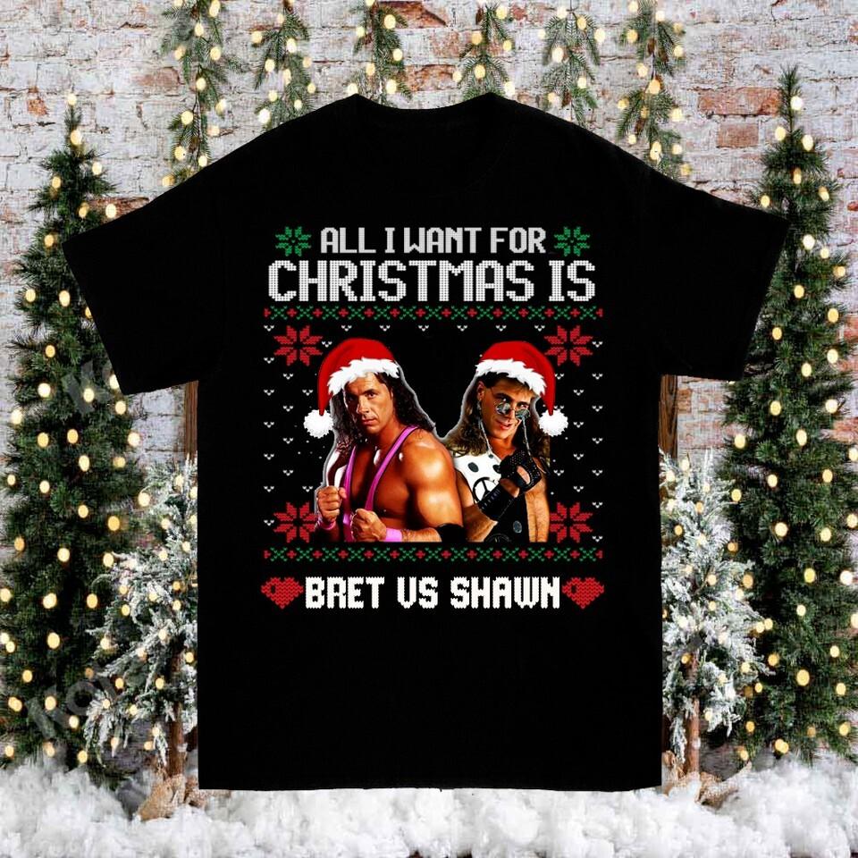 Bret Hart vs Shawn Michaels Rivalries Christmas T-shirt S-4Xl ZL446 Unisex T-Shirt XXXXL