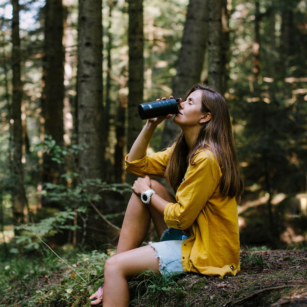 Esbit Majoris Thermo Mug with Flip-Top Lid, Black, 450ml, ESMGF450TLBK, Insulated for Outdoor Camping