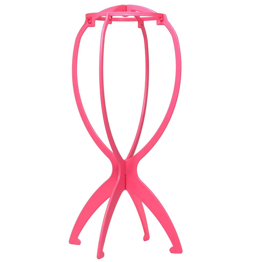 Barber Shop Folding Wig Stand - Plastic Hair Support Tool & Head Cover Holder