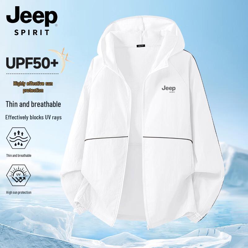 JEEP SPIRIT Men s UPF50+ Lightweight Hooded Sun Protection Jacket M