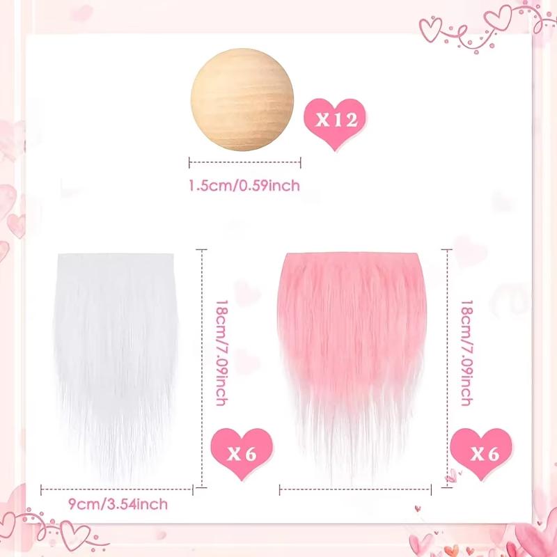 24pcs Valentine's Day Gnome Beard Making Costume Kit, DIY Craft Kit for Handmade Projects, Perfect for DIY Crafts