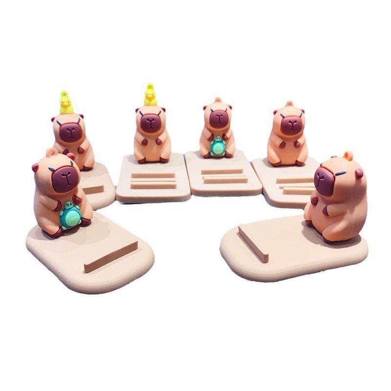 Cute Capybara Phone Tablet Stand Cartoon Model Desktop Pendant Lazy Stand Handmade Small Gift Children'S Toy