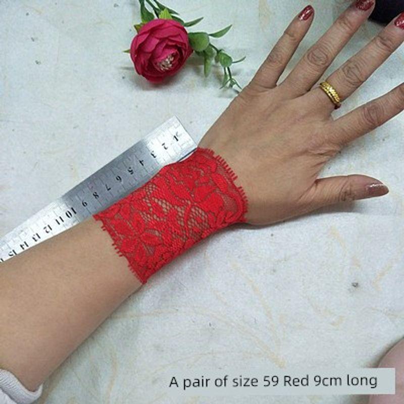 

Женские кружевные перчатки-рукава для сокрытия шрамов и татуировок Red(No. 59 a pair of 9cm long) M