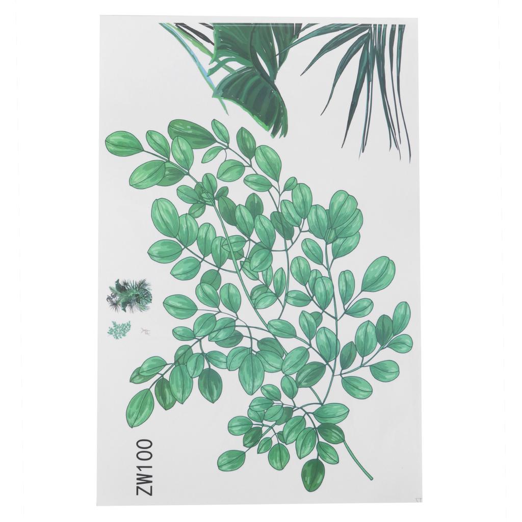 Green Leaf Pattern SelfAdhesive Wall Stickers Living Room Bedroom Wall Decor Art Decals