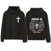 Ježíš je Bůh Ježíš je Král Módní Grafický Potisk Mikina na zip Pánská Dámská Hip-hop Oversized Volná Módní Mikiny na zip Vrcholy