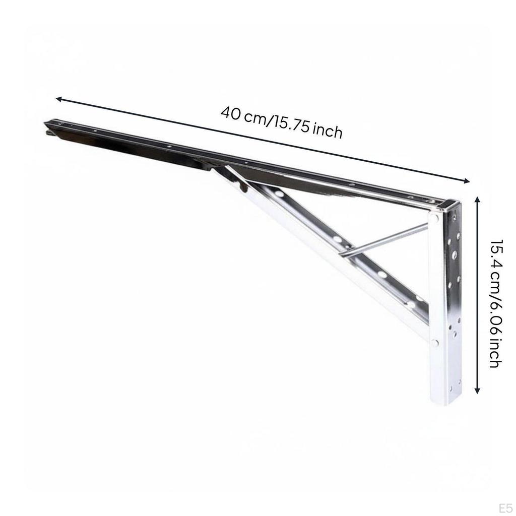 Spring Loaded Shelf Support Bracket SpaceSaving Reinforced Folding Heavy Duty Triangle