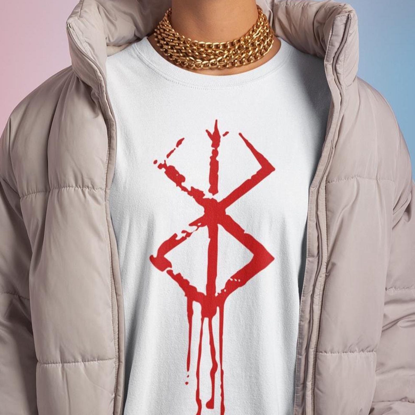 Guts Sacrifice Symbol T-Shirt - Anime Cosplay Tee,Guts Shirt S