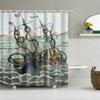 Animals Octopus Wolf Lion Seahorse Turtle Shower Curtains Bathroom Curtain Frabic Waterproof Polyester Bathroom Curtain Hooks
