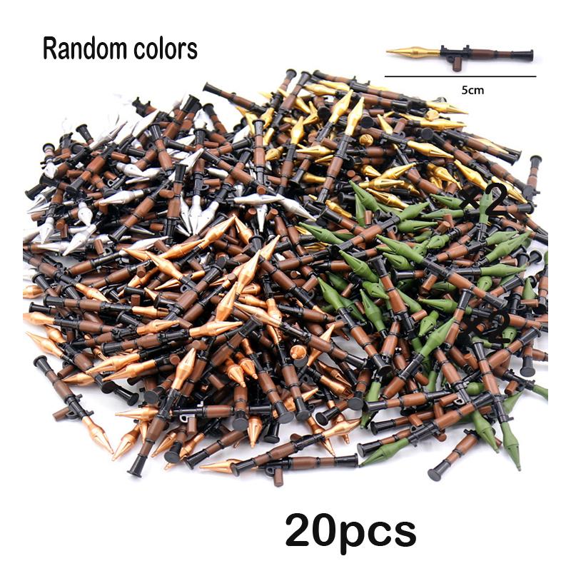 MOC airdrop box spray painted bazooka two-color olive green bronze weapon equipment small particle construction block accessories