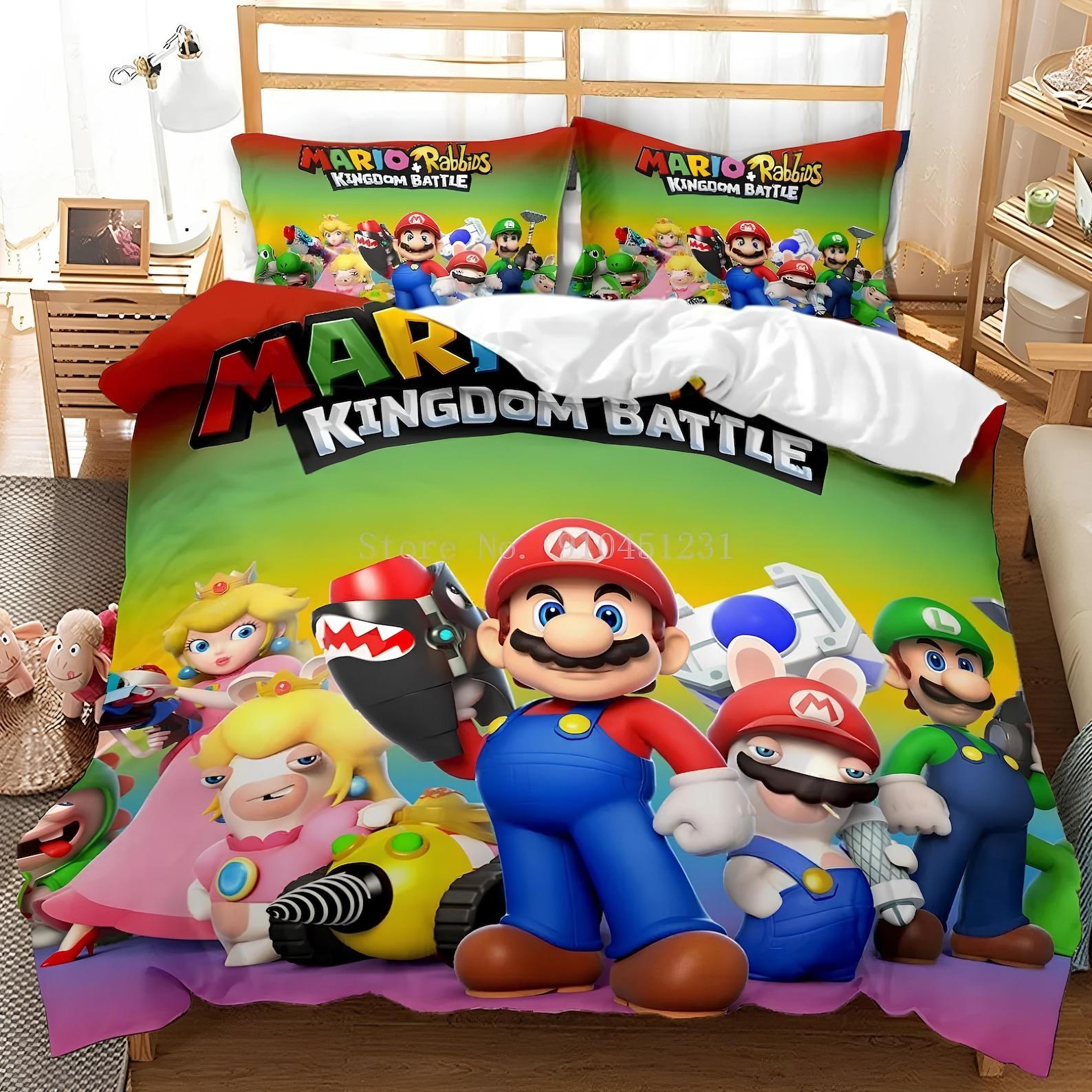Super Mario Bros. Duvet Cover Set: Custom Printed Bedding 135x200cm