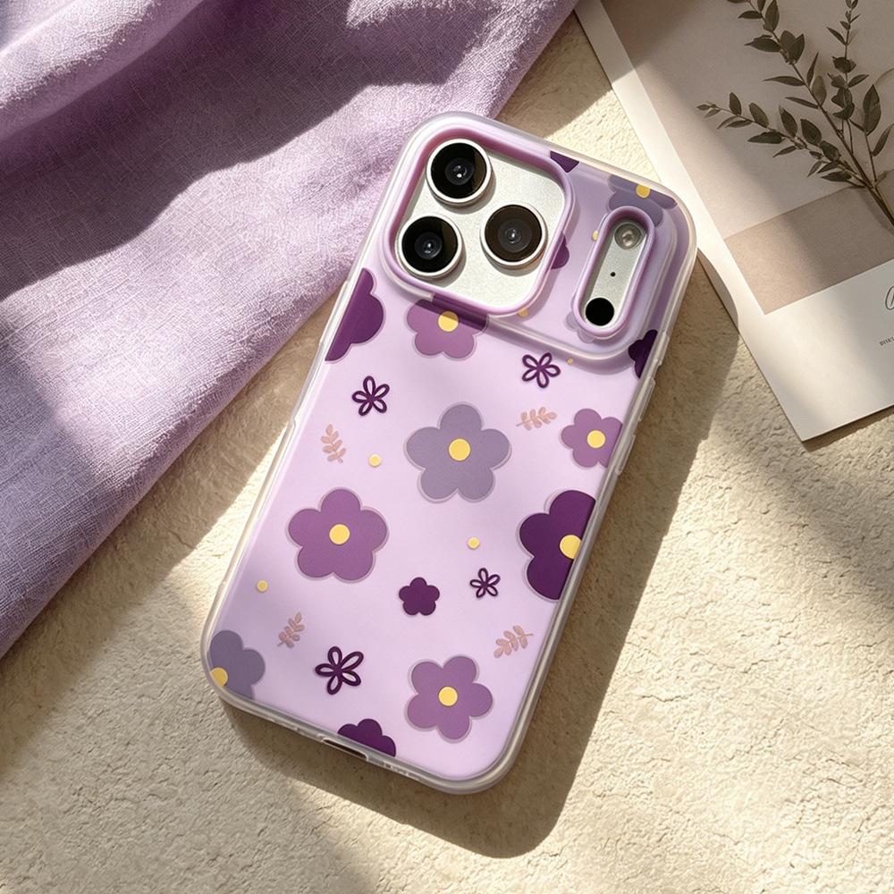 Purple flower applies to Apple 17/16vivo Xiaomi oppo glory mobile phone case Huawei mate matte 17pro