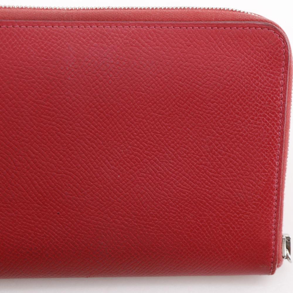 HERMES Azap Silk in Long Purse Red Epsom Women Used
