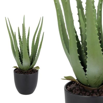 Artificial Aloe Plant In A Pot, 45 Cm High, Green, Like A Life Decoration