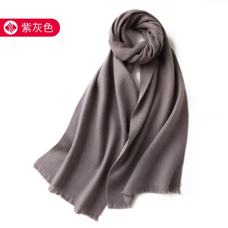 100% pure wool scarf Women's wild classic pure color new autumn and winter couples warm long short ear cashmere scarf