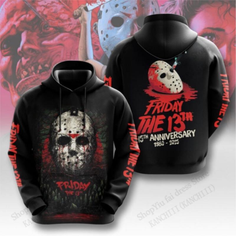 Freitag der 13. Jason Voorhees 3D-Druck Grafik Hoodies Herren Damen Mode Halloween Hoodie Sweatshirt Mantel Damen Sweatbekleidung