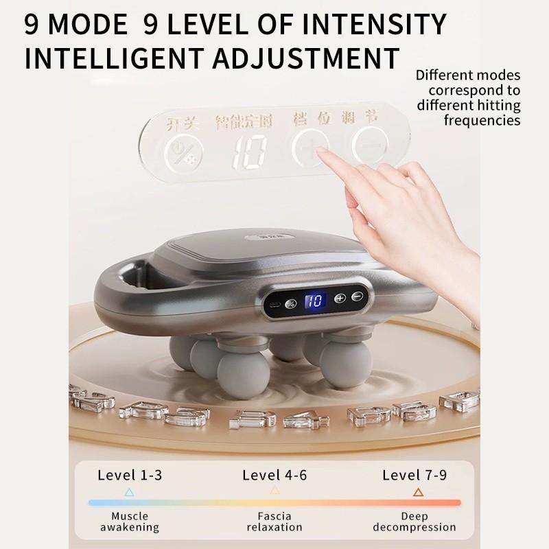 6 Heads High Frequency Vibrate Relaxation Body Massaging Machine Electric Massage Gun Handheld Deep Tissue Percussion Massager